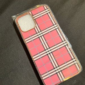 Pink plaid phonecase for IPhone 12/12 pro